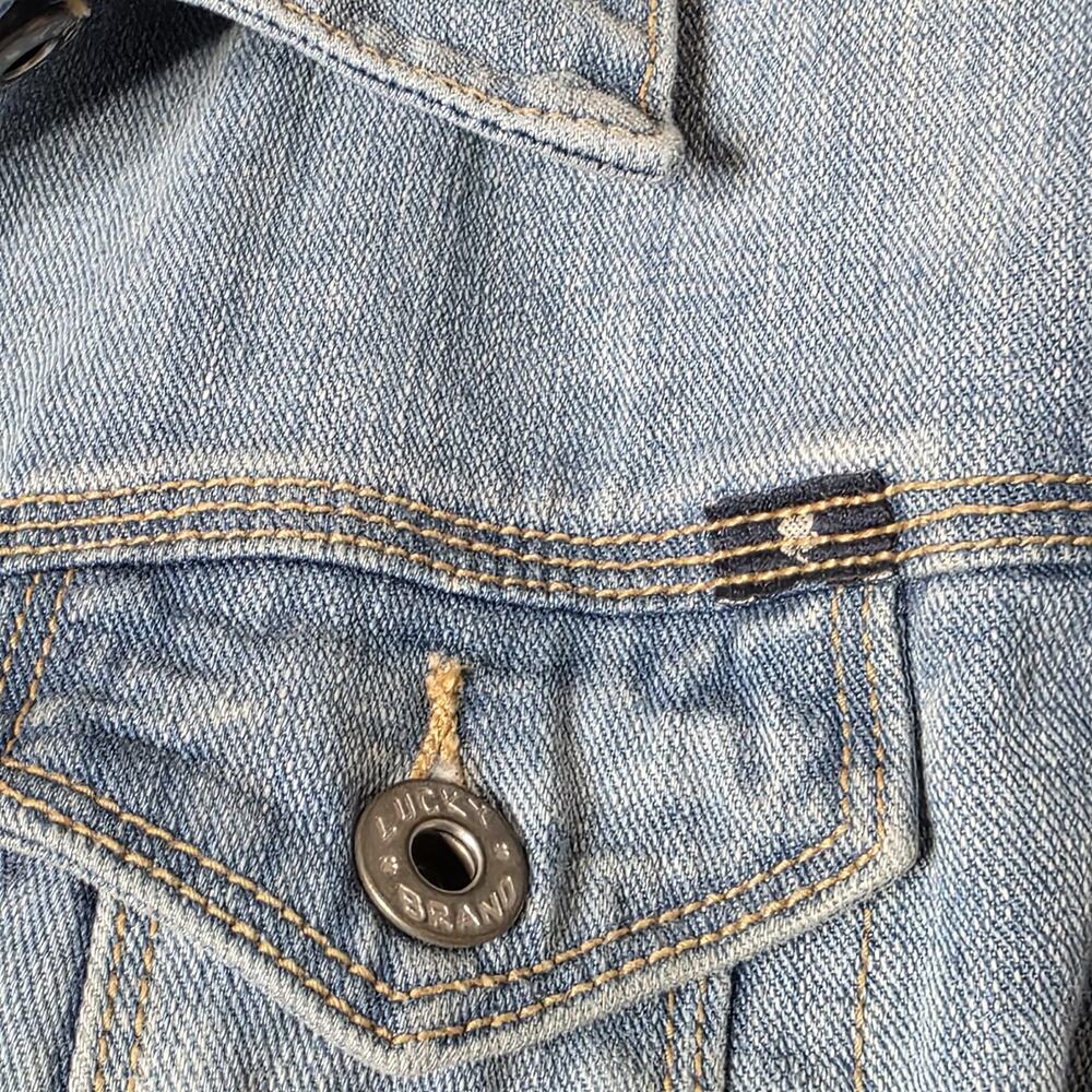 Lucky Brand Embroidered Denim Jacket Boho Festival Western, sz M - Picture 4 of 8